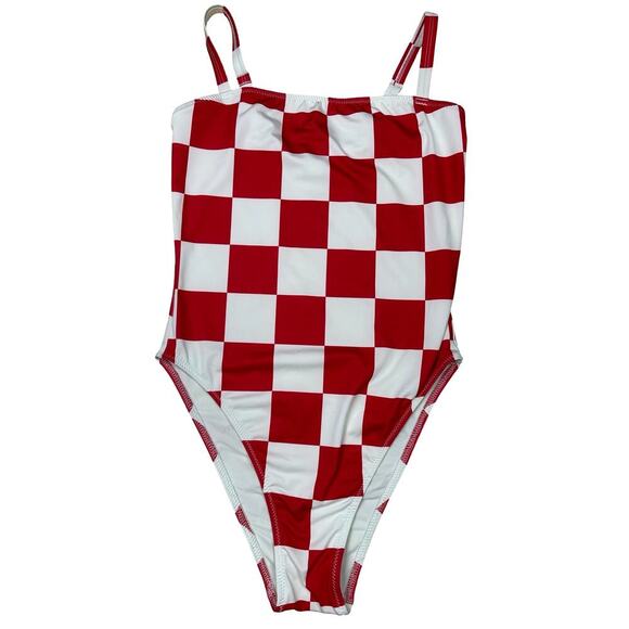 Solid & Striped x RE/DONE Malibu One Piece Swimsuit Red White Retro High Cut XS - Picture 5 of 12